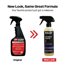 Malco Leather & Plastic Cleaner – Penetrates Deep to Remove Dirt, Grime and Oily Soils/Restores Leather, Plastic and Vinyl/Leaves Surfaces Clean, Shiny and Film-Free / 16 Oz. (100116)