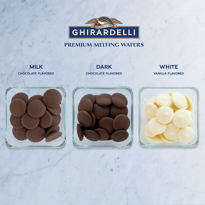 Ghirardelli White Vanilla Flavored Melting Wafers, 10 OZ Bag (6
