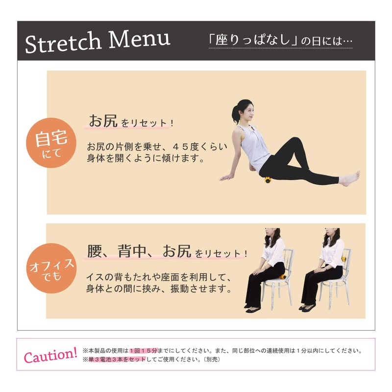 ALINCO EXP224D Vibration Ball, Twin Roller, Vibration, Myofascial Release, Stretch,