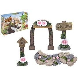 Enchanting Multicolor Secret Fairy Garden Woodland Garden Path Set - 22 x 7 x 14cm (Set of 4) - Premium Quality - Perfect Home Decor