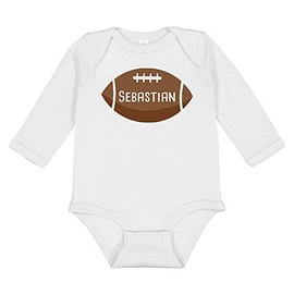 TATY Kids Football Sebastian Long Sleeve Baby Infant One Piece Bodysuit 18 Months White