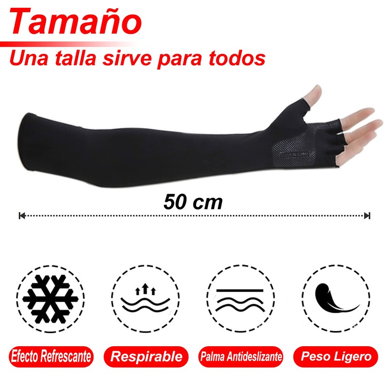 Mangas para Brazos, Guantes Antideslizante de Medio Dedo Mangas de