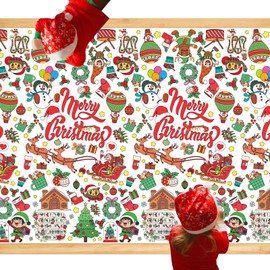 WhatSign Christmas Coloring Tablecloth - Giant Christmas Coloring Poster for Kids 73 x 30 Disposable Christmas Coloring Table Cloth Large Christmas Coloring Banner for Party Christmas Decorations