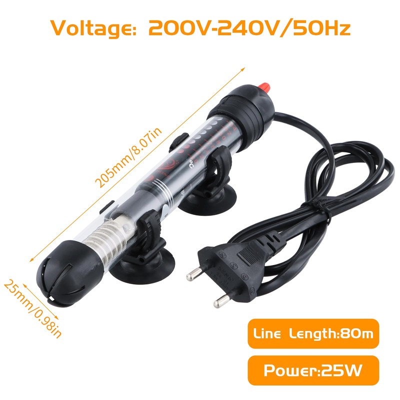Focanet Aquarium Heater, 30 L 25 W Temperature Adjustable Aquarium