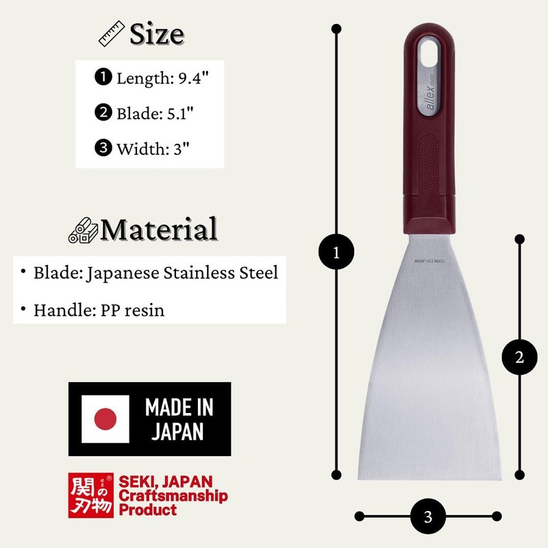 ALLEX Japanese Putty Knife 3" for Art and Paint, Flexible