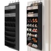 Mefirt 16-20 Pairs Over the Door Shoe Organizer, Clear Pockets