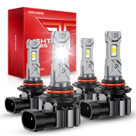 Torchbeam 9005 9006 Bulbs Combo, 60000LM HB3 HB4 Fog Lights, 1:1 Size No Adapter Required, Non-Polar Plug and Play for Off-road Use or Fog Light, Pack of 4
