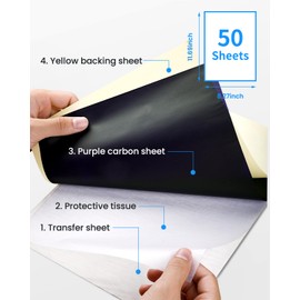 Phomemo - Papel de transferencia de tatuaje, 50 hojas de papel de plantilla para tatuaje, compatible con impresora M08F y suministros de tatuaje, tamaño A4, 8 1/4 pulgadas x 11 3/4 pulgadas