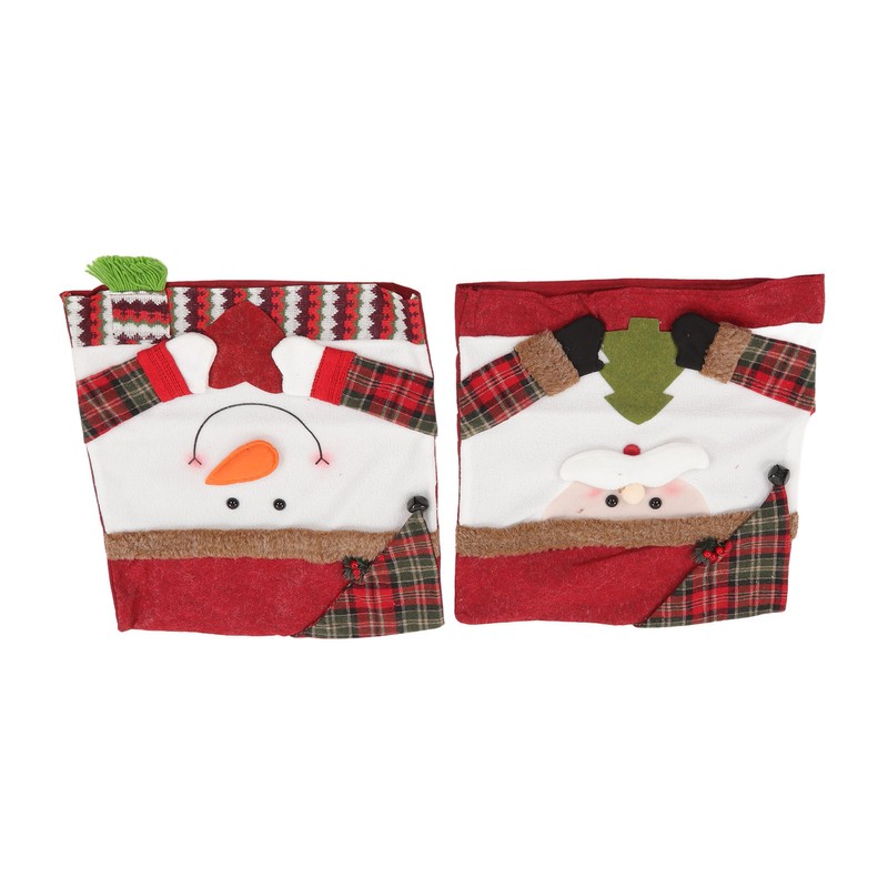 2pcs Christmas Chair Back Cover Decorative Non Woven Fabrics Old