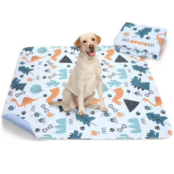 Washable Pee Pads for Dogs, 2 Pack Large 48"x48" Super