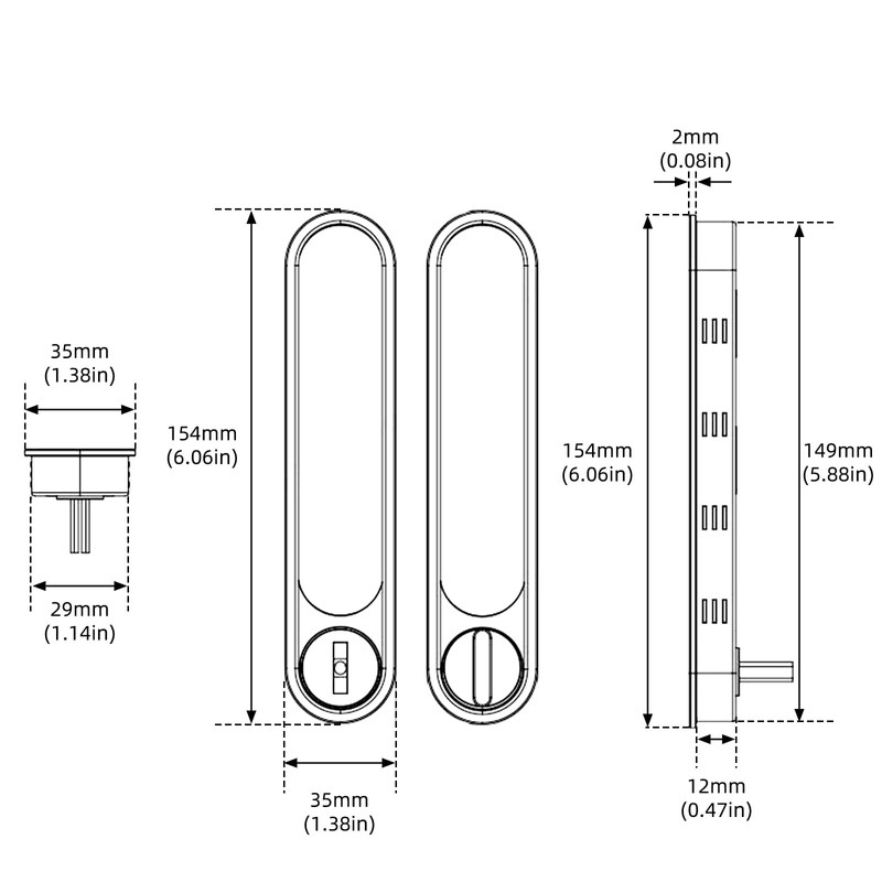 HOCONNIE Recessed Pocket Door Handle Sliding Door Lock and Pull