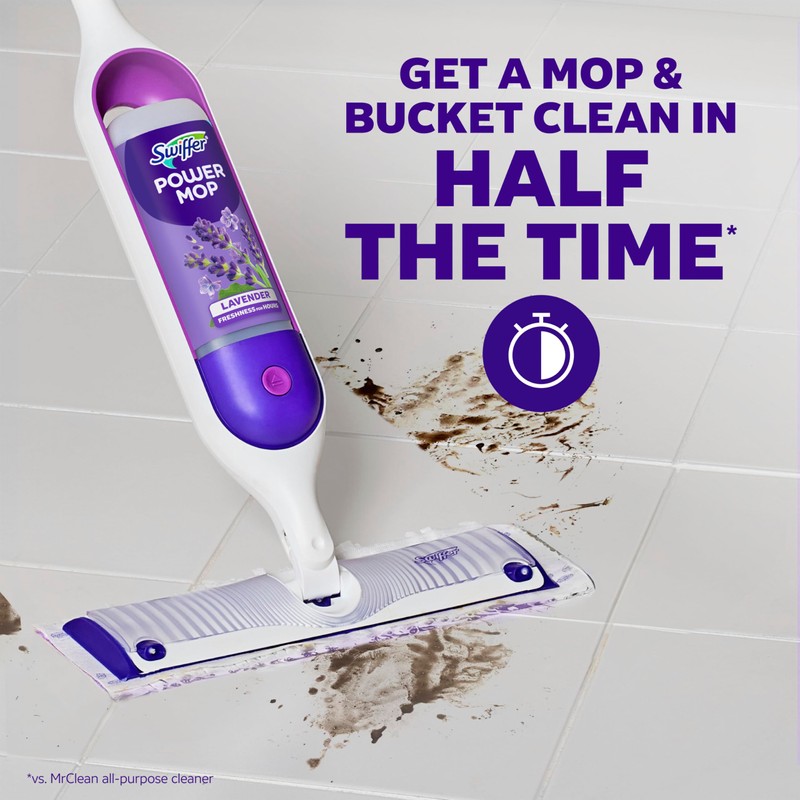 Swiffer PowerMop Floor Cleaning Solution with Lavender Scent, Triple Pack