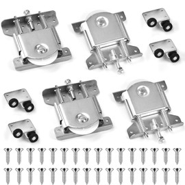 ADERTOS Pack of 8 Sliding Door Rollers, Quiet Sliding Door Rollers, Galvanised Iron Castors for Sliding Doors, Double Spring Design, Furniture, Wardrobe Castors, Sliding Castors for Cupboard, Window