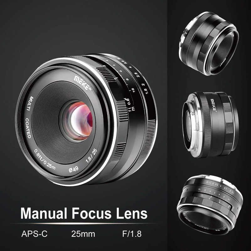Meike 25mm f/1.8 Large Aperture Wide Angle Lens Manual Focus