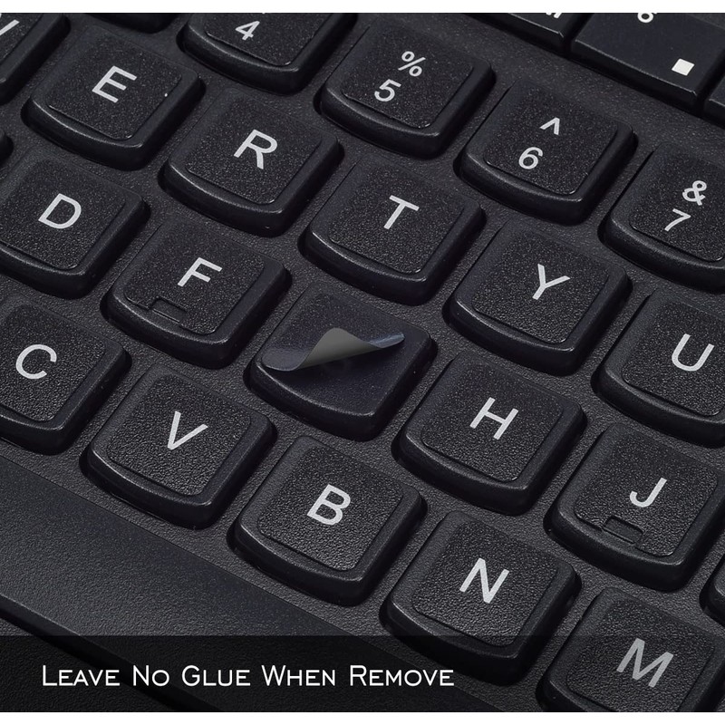 2PCS Universal English Keyboard Stickers with Tweezer, Keyboard Stickers Black