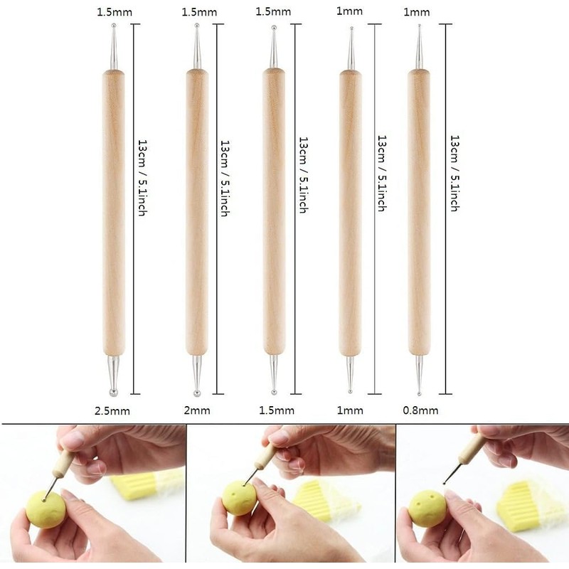 Pack of 5 Dotting Pen Nail Art Dotting Tools, Dotting