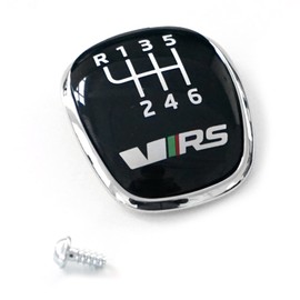 Skoda 5E0798117B Badge RS Gear Knob 6-Speed Manual Transmission Trim Clip Chrome Black