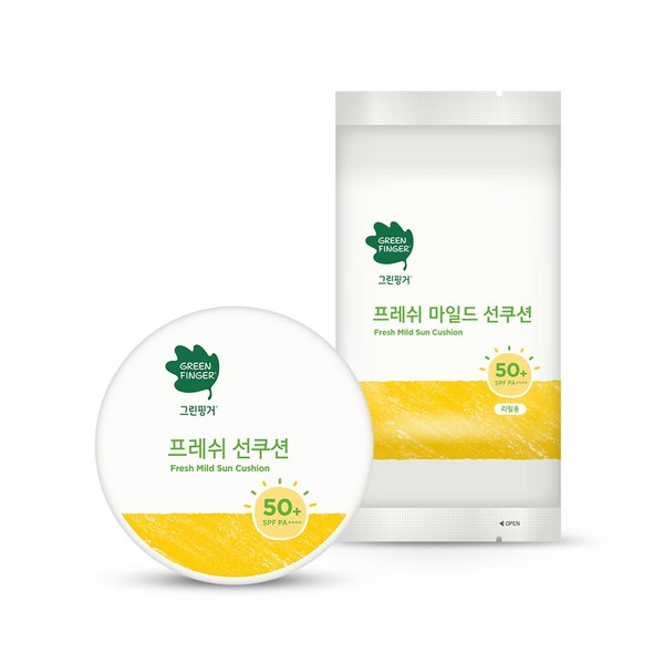 Green Finger Fresh Mild Sun Cushion Set (Original Product 12g + Refill 12g)  - Green Finger Fresh Mild Sun Cu