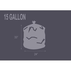 RESILIA Tall 15 Gallon Trash Bags - Black 20 Bags/Roll, 1 Mil Thick, 24x33 inches (WxH), MADE IN USA