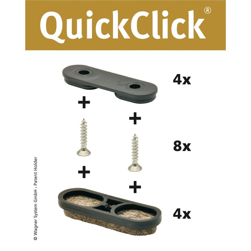 Wagner QuickClick Tandem Chair Glides Felt Glides 16 Pieces Set