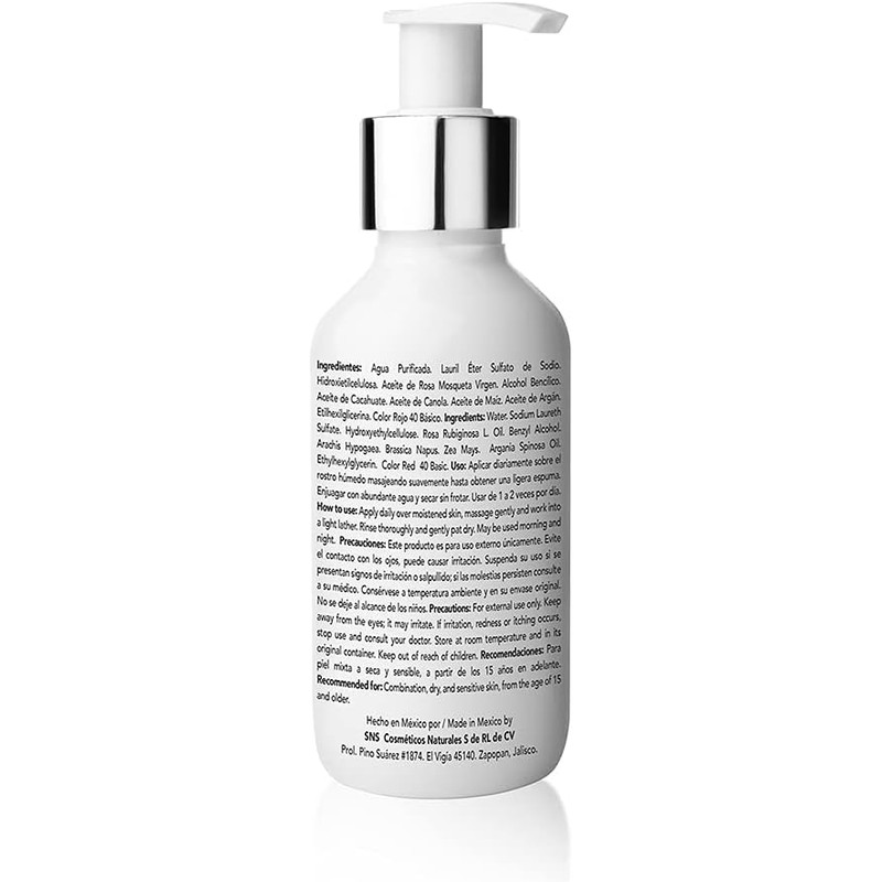 Limpiador Facial Rosa Mosqueta & Argán 120 ml Piel Sensible