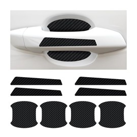 JNNJ Pack of 8 Car Door Handle Protective Film Grip Recessed Grip Recessed Car Door Handle Protective Film Carbon Fibre Anti-Scratch Protective Sticker Carbon Fibre Car Door Handle Protective Film for