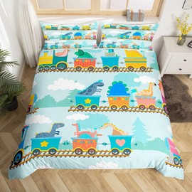 Erosebridal - Juego de funda de edredón para vehículos de construcción, juego de ropa de cama de tractor para niños, funda de edredón para camión de maquinaria, juego de cama de caricaturas, lindo