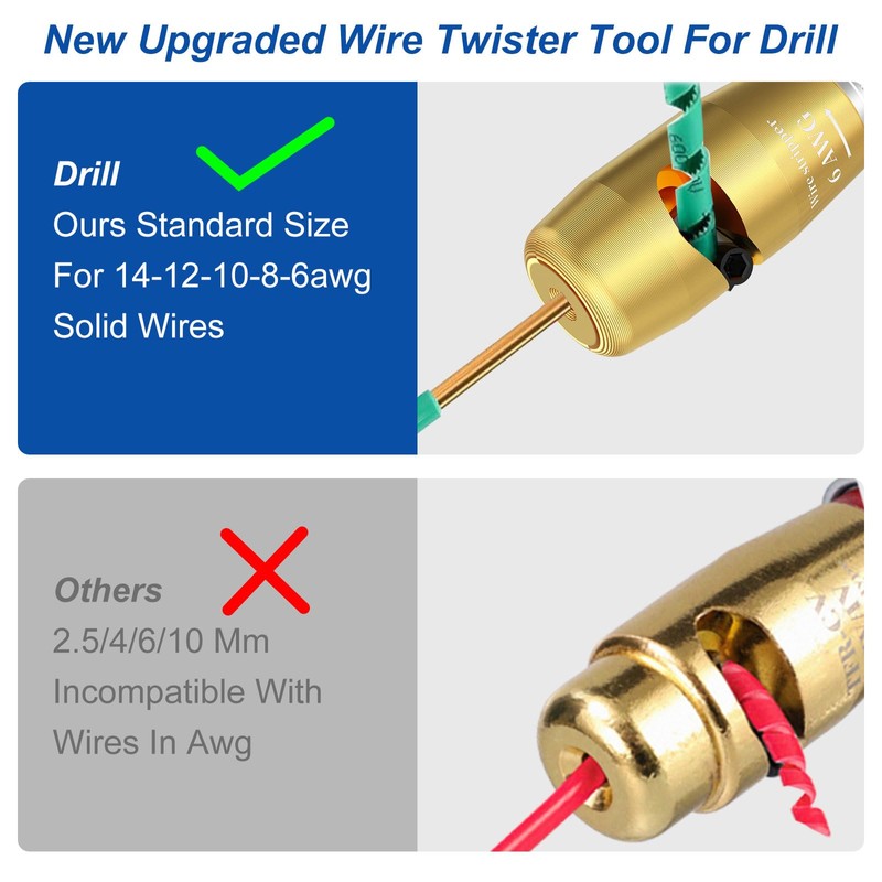 9Pcs Wire Twister Tool for Drill,YIHANGYE Wire Stripper for Drill,for