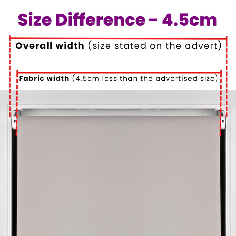 Furnished Blackout Roller Blind 100% Blackout Grey 60cm x 210cm