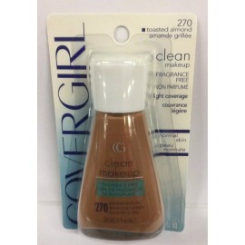 COVERGIRL 3 X CoverGirl Clean MakeUp Foundation TOASTED ALMOND #270 FRAGRANCE FREE /SEALED