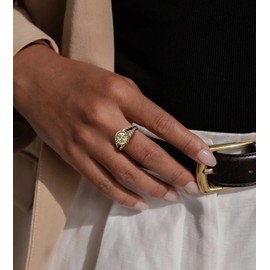 Aprilery Silver and Gold Rings, Silver Plated Rings Cable Wire, Two Tone Cross Fashion Evil Eye Statement Ring Cocktail Jewelry for Women (Cross, 8)