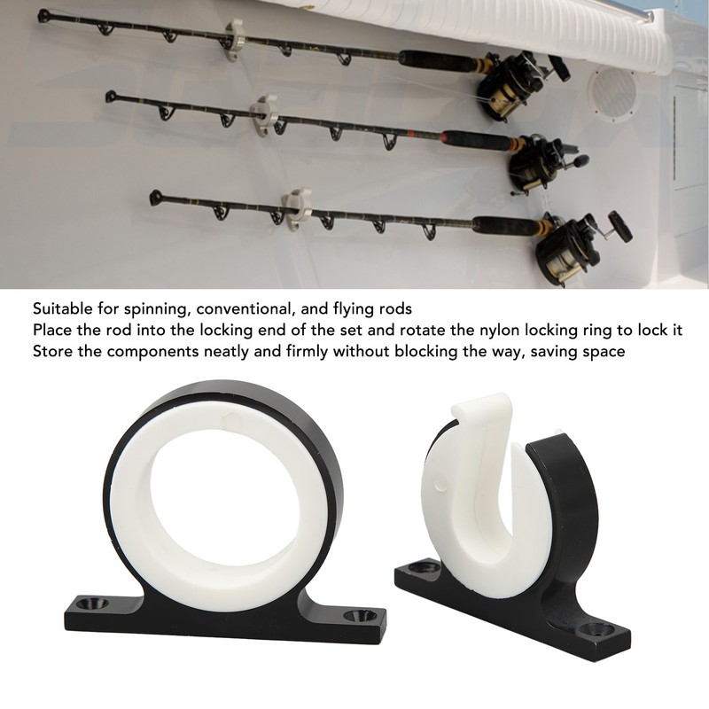 2 Pcs Fishing Rod Holder Horizontal Vertical Aluminium Boat Mounted