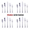 Bisda Silverware Set, 20 Piece Premium 18/8 Stainless Steel Hammered
