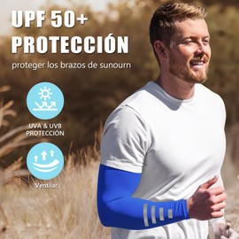 Mangas para Brazos UV, 6 Pares Mangas para Sol Deportivas de Protección Solar, Manga Protectora para Brazo Seda de Hielo, Fresco y Transpirable, para Ciclismo, Pescar, Golf, Baloncesto, Béisbol