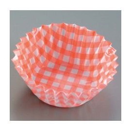 Toyo Aluminum Colorful Bento Cup Paper Case Color (500 Pieces) No. 6 Deep Opening Checkered Red