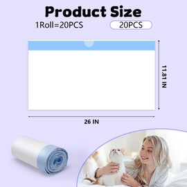 20 Count 26" x 11.8" Cat Litter Box Liners for Fsitego and Fumoi Self Cleaning Litter Box, Extra Thick Heavy Duty Cat Litter Bags Replacement, 3-4 Gallons of Capacity