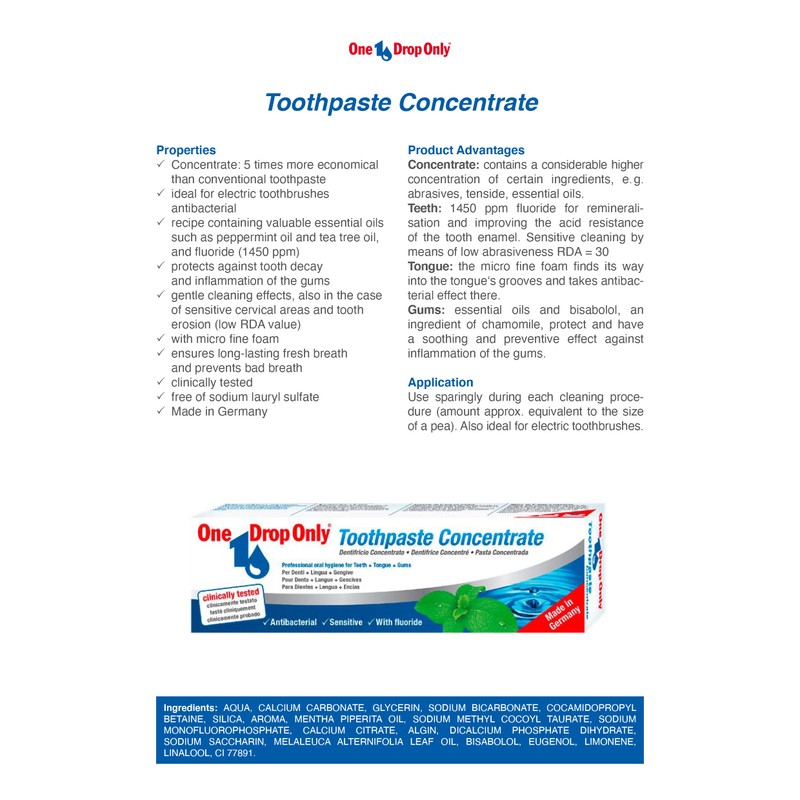 One Drop Only Toothpaste Concentrate Pack of 4 (4 x