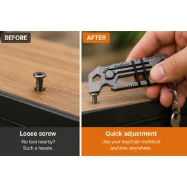 Keychain Multitool for Quick Repairs – Stainless Steel Mini Wrench & Screwdriver for Everyday Carry