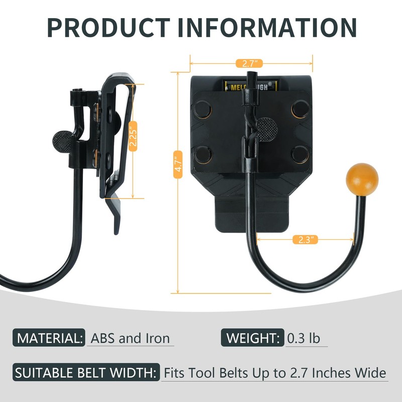 MELOTOUGH Tool Belt Hook,Tool Holster,Drill Belt Holder,Cordless Drill Holster Single