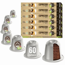 La Natura Lifestyle Organic Coffee ESPRESSO | 100% Industrial Compostable² Coffee Capsules | Environmentally Friendly | 60 Coffee Capsules | for Nespresso®³ Capsule Machines
