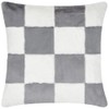 Heya Home Cozee Check Faux Fur Cushion Cover, Lilac