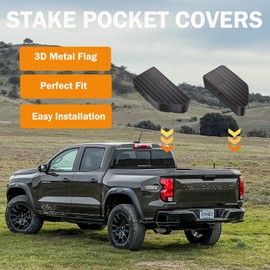 EVPLNT Stake Pocket Cover Set of Two Compatible with Chevy Colorado/GMC Canyon 2023-2026, Truck Hole Caps Plugs (Black)