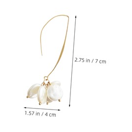 Ipetboom 2 Pairs Elegant Faux Pearl Dangle Drop Earrings for Women Lightweight Bridal Jewelry Comfortable Fit Versatile Accessory for Weddings Proms and Special Occasions