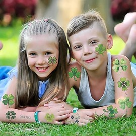 St Patrick's Day Tattoos, St Patricks Day Accessories, St.Patrick's Day Green Shamrock Face Decoration Temporary Tattoos Stickers, Saint Patricks Day Tattoos, Art Make up Lucky Irish Party Favor Decor