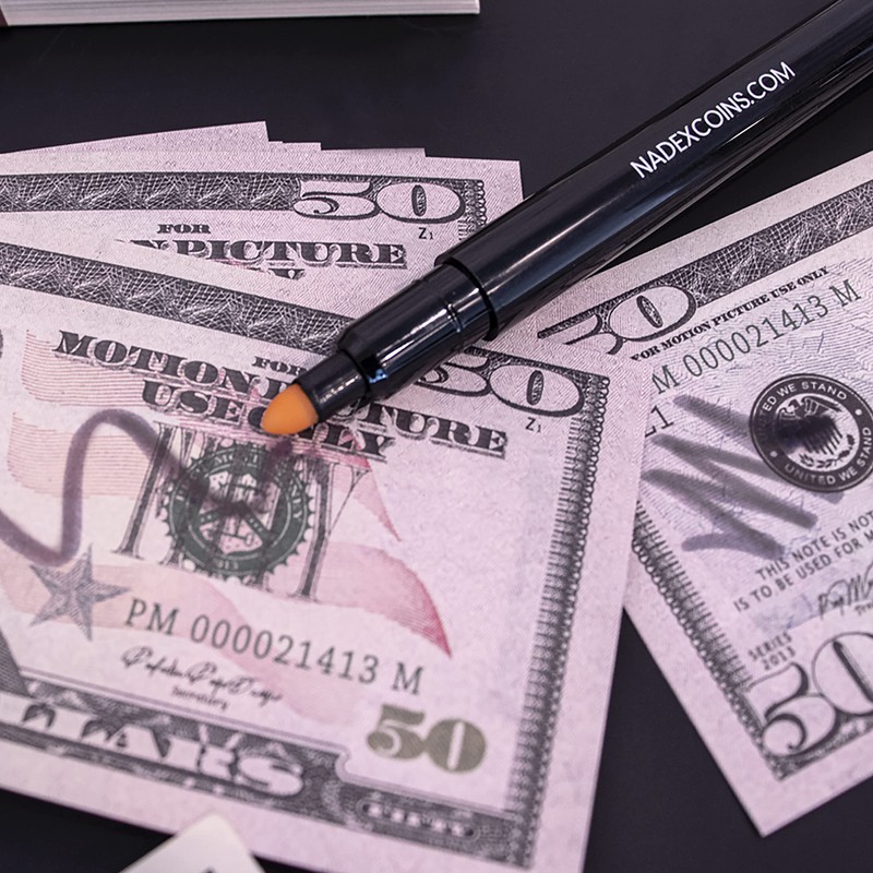 Nadex Counterfeit Pen, Easy Swipe - Gold for Real, Black