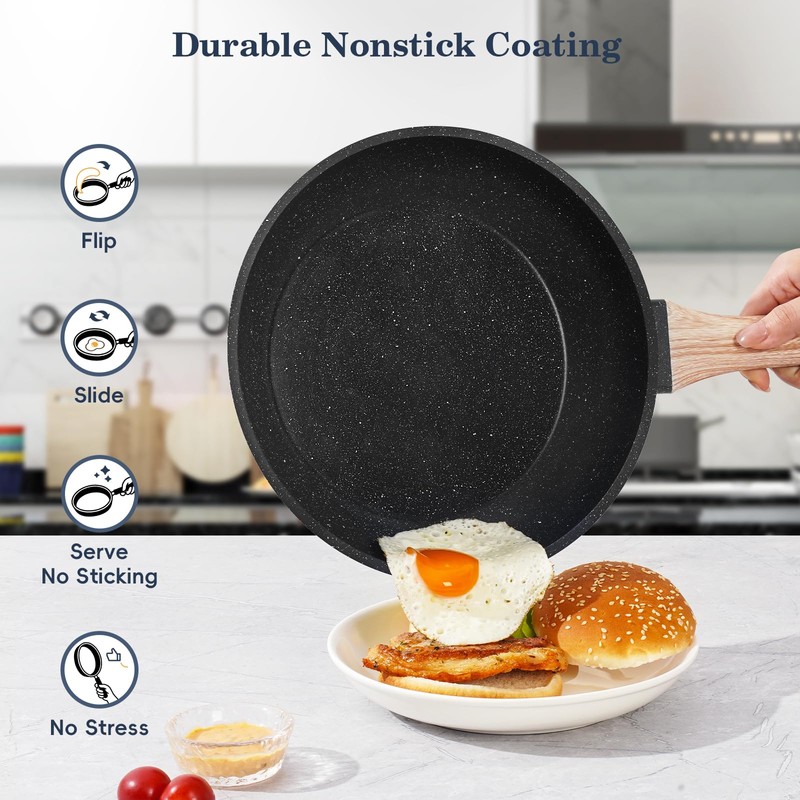 SODAY 12 Pcs Pots and Pans Set Non Stick, Cookware