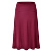 EIMIN Women's Solid Flared Lightweight Elastic Waist Classic Midi Skirt