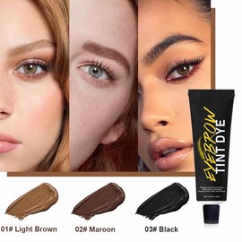 SHEEYOON Eyebrow Dye Kit, Professional Update Formula Brow Eyelash Tint Cream, Natural Semi Permanent Brows Color Long last for 4 weeks (Light Brown), 115 g (Pack of 1)