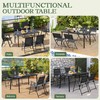 Yaheetech Outdoor Dining Table for 8 Person, Rectangular Slatted Metal