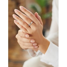 Suplight 925 Silver Anti-Stress Anxiety Meditation Spinner Rings with Engraving, Rotating Fidget Ring, Size 49-67, Sterling Silver